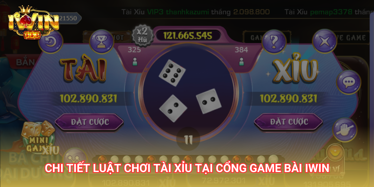 Chi tiết luật chơi Tài Xỉu IWIN trực tuyến tại cổng game